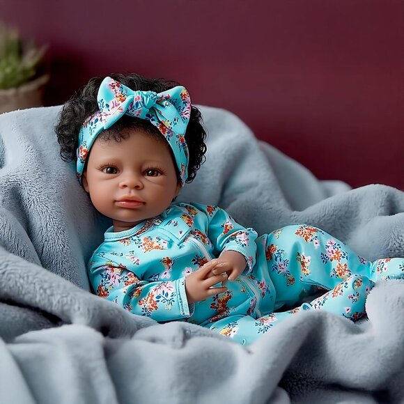 🆕 20Inch Silicone Reborn African American Reborn Light Brown Toddler Dolls - Picture 3 of 5